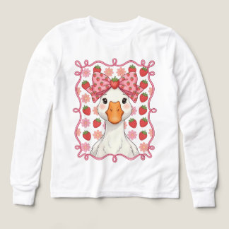 Kvinnor Jordgubb Gås Sommar Båge T Shirt