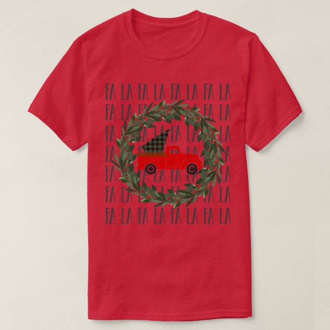 Kvinnor Julgran Lastbil Fa La Cute Christma T Shirt (Design framsida)