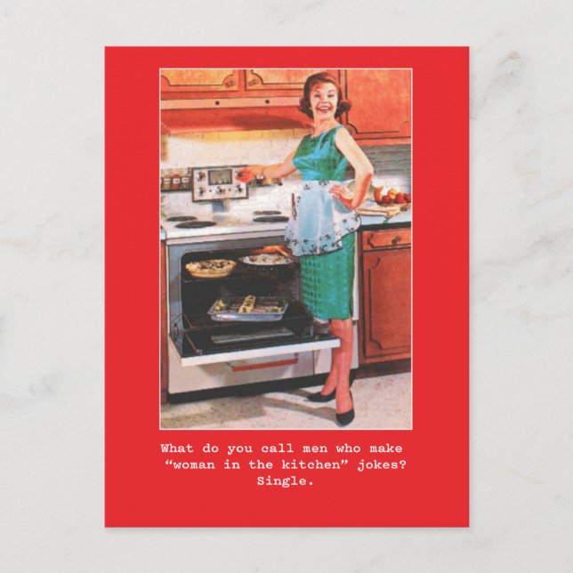 Kvinnor "Just for roligt" Man Joke Card Vykort (Framsida)