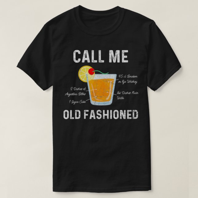 KVINNOR KALLAR MIG GAMMADE FASHIONED COCKTAIL DRIN T SHIRT (Design framsida)