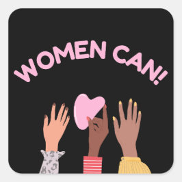 Kvinnor kan feminisera fyrkantigt klistermärke