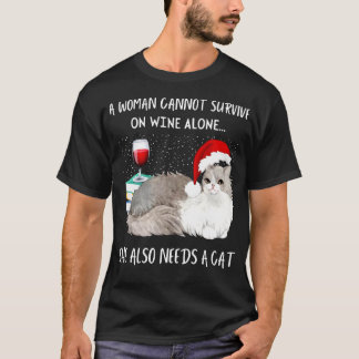 Kvinnor kan inte Överleva på Vin Ensam. T Shirt