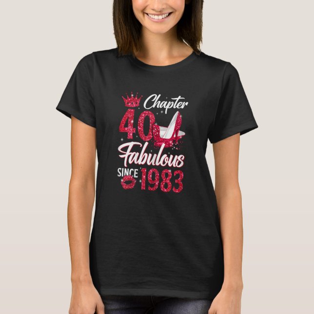 KVINNOR Kapitel 40 Fabulous sedan 1983 40th Birthd T Shirt (Framsida)
