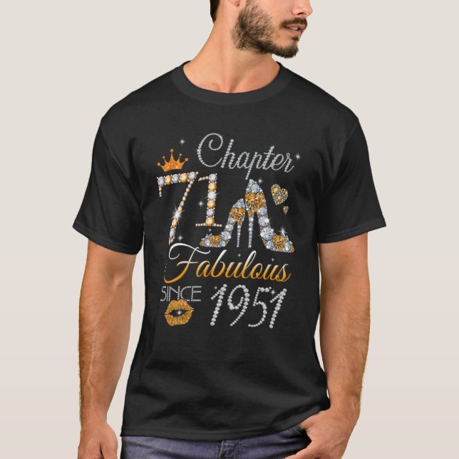 KVINNOR Kapitel 71 Fabulous sedan 1951 71St Birthd T Shirt (Framsida)