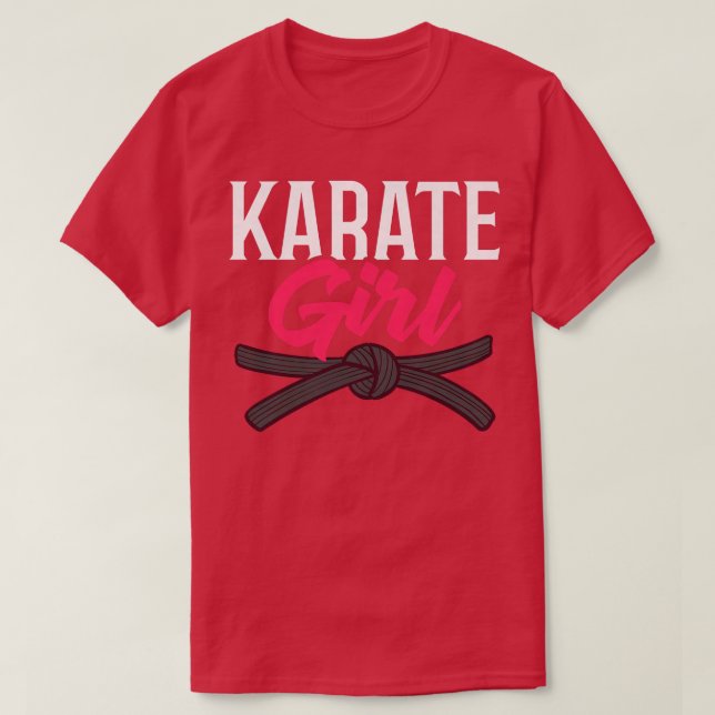 Kvinnor Karate Fighter Black Bälte Lesson Utbildni T Shirt (Design framsida)