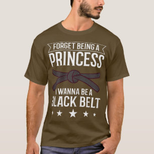 Kvinnor Karate Fighter Black Bälte Lesson Utbildni T Shirt