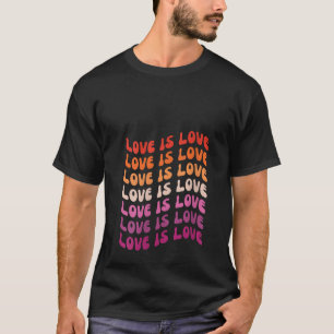 KVINNOR Kärlek är Kärlek Lesbisk Pride Flagga HBT T Shirt