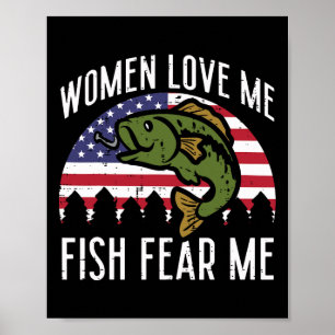 Kvinnor Kärlek Me Fiskar fruktar oss Flagga Patrio Poster