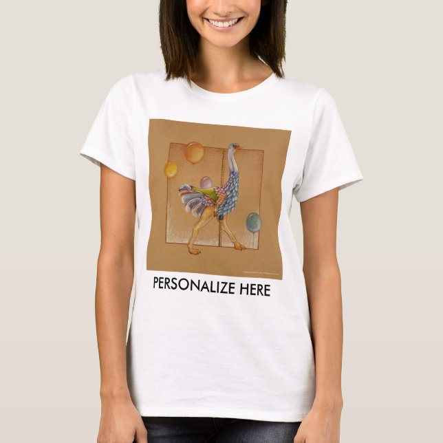 Kvinnor - Karousel Ostrich Tee Shirt (Framsida)