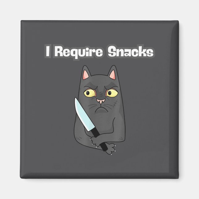Kvinnor Katt Meme Kräver Snacks Magnet (Framsidan)