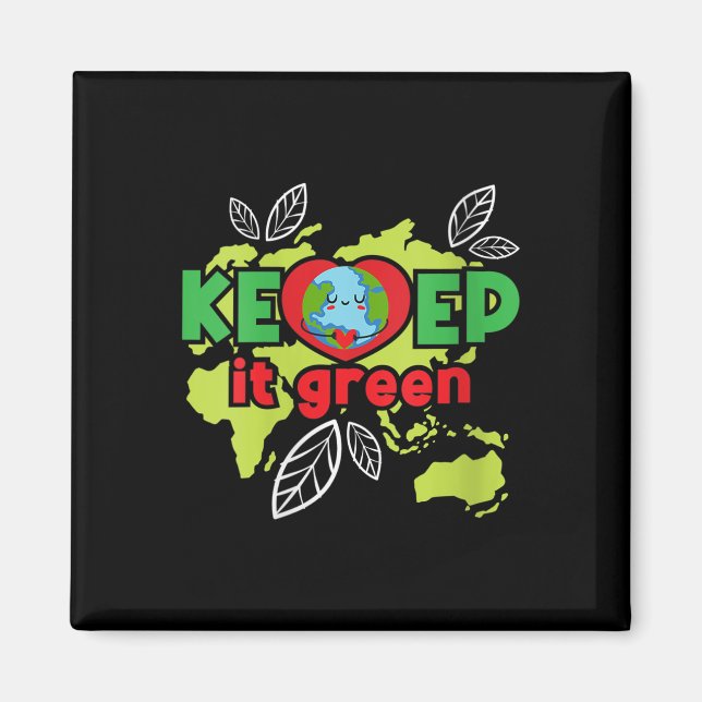 Kvinnor Keep It Green - Miljöskydd Magnet (Framsidan)