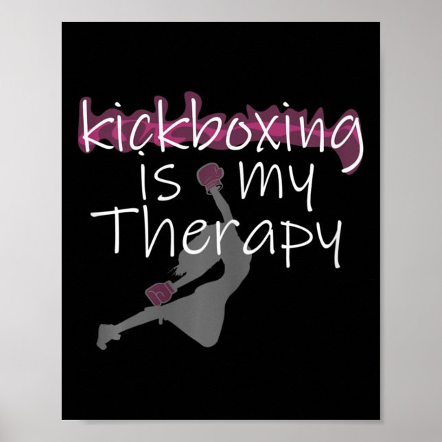 Kvinnor Kickboxning är min terapi , Kickboxning Poster (Framsidan)
