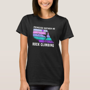 Kvinnor klättrar som en flicka Retro Sunset Prince T Shirt