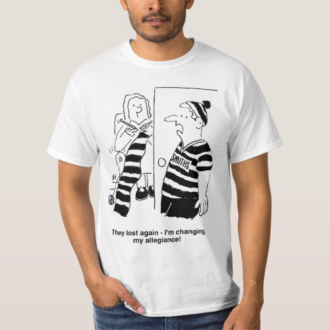 Kvinnor knullar en scarf för Football Fläkt. Funny T Shirt (Framsida)