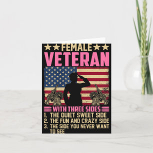 Kvinnor Kvinnlig Veteran Soldat Stolt Kvinnlig Vet Kort