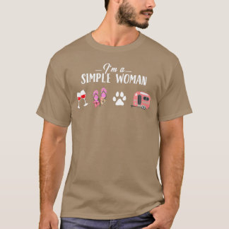 Kvinnor Kvinnor Jag är en enkel kvinna vin flip fl T Shirt