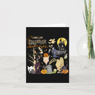 Kvinnor Lång Liv Halloween Svart Katt Gift Hekska Kort