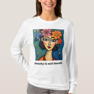 Kvinnor Långärmad T-Shirt med positivt budskap
