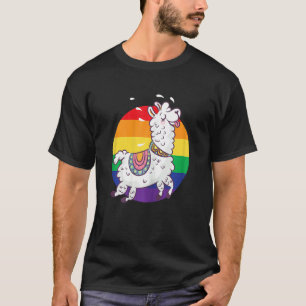 KVINNOR Lesbisk Pride Cute Llama Lgbtq Month Suppo T Shirt