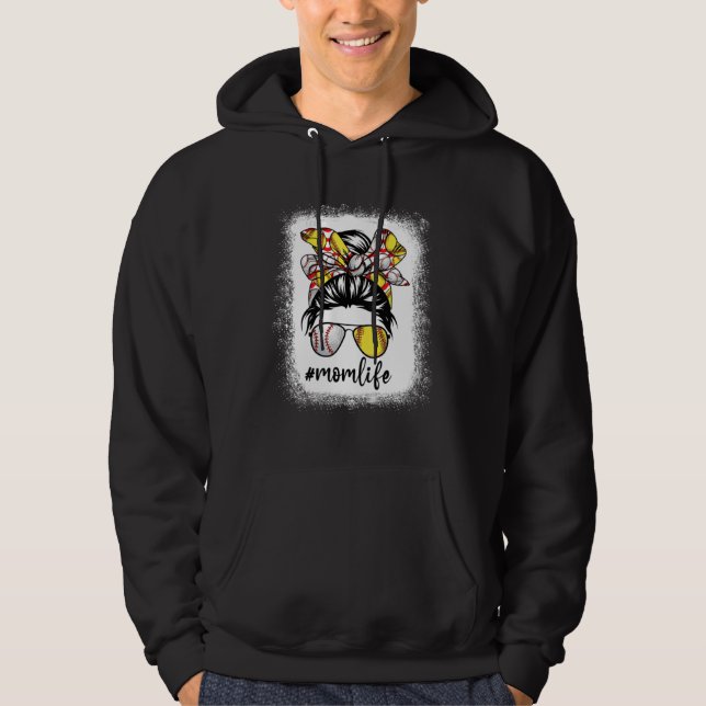 Kvinnor Liv Baseboll Softboll Runt Hår Omoderlighe Hoodie (Framsida)