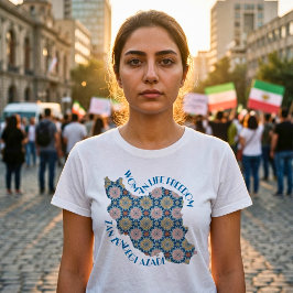 Kvinnor Liv Frihet Protest | Blommor Blå T Shirt
