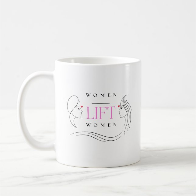 KVINNOR LYFTER KVINNOR  KAFFEMUGG (Vänster)
