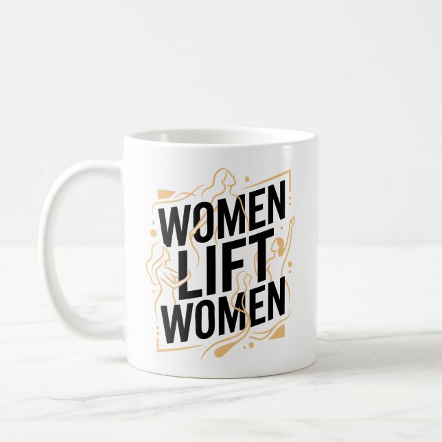 KVINNOR LYFTER KVINNOR KAFFEMUGG (Vänster)