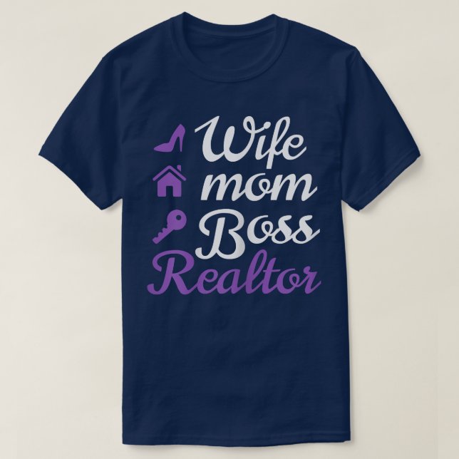 Kvinnor, maka, Mamma, Chef och realtor T Shirt (Design framsida)