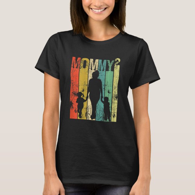 KVINNOR Mamma 2 Mor i Twillingar Mamma High2 Mor T Shirt (Framsida)
