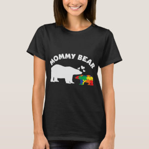 Kvinnor Mamma Bear Puzzle Biet Autism Awareness Mo T Shirt