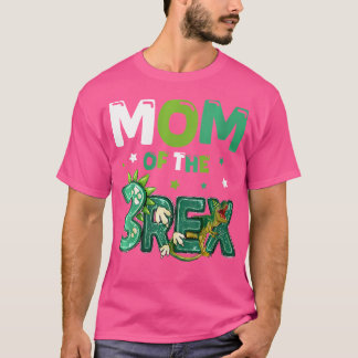 Kvinnor Mamma i de tre rex på födelsedagen Dinosau T Shirt
