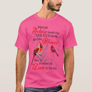Kvinnor Mamma Vän Kristna Religiösa Kardinal Fågel T Shirt