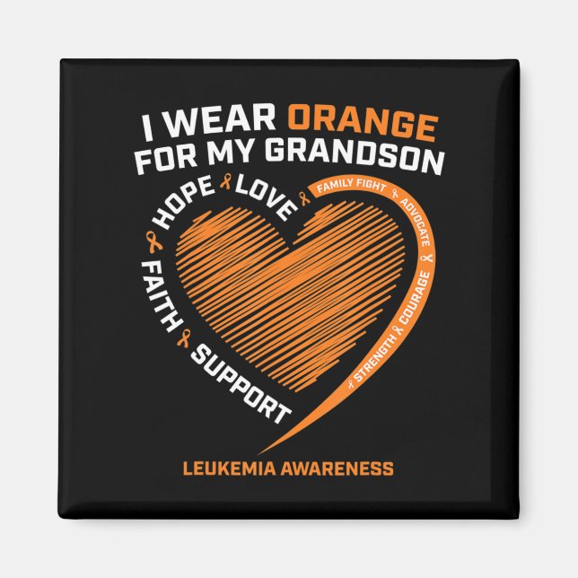 Kvinnor Manar I Bära Orange för min morson Leukemi Magnet (Framsidan)