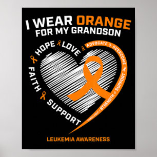 Kvinnor Manar I Bära Orange för min morson Leukemi Poster