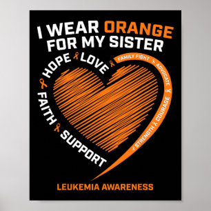 Kvinnor Manar I Bära Orange för min syster Leukemi Poster