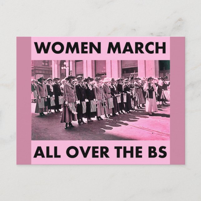 Kvinnor mars över hela BBS-vykortet Vykort (Framsida)