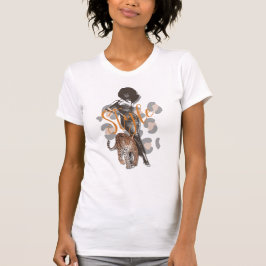 Kvinnor med Afro & leopard T-Shirt