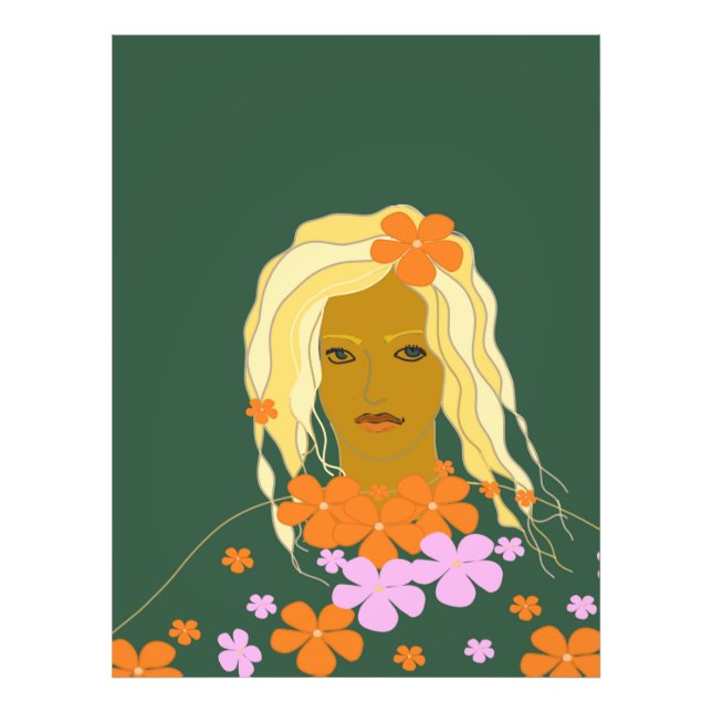 Kvinnor med blommor fototryck (Framsidan)