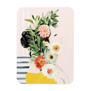 Kvinnor med blommor magnet