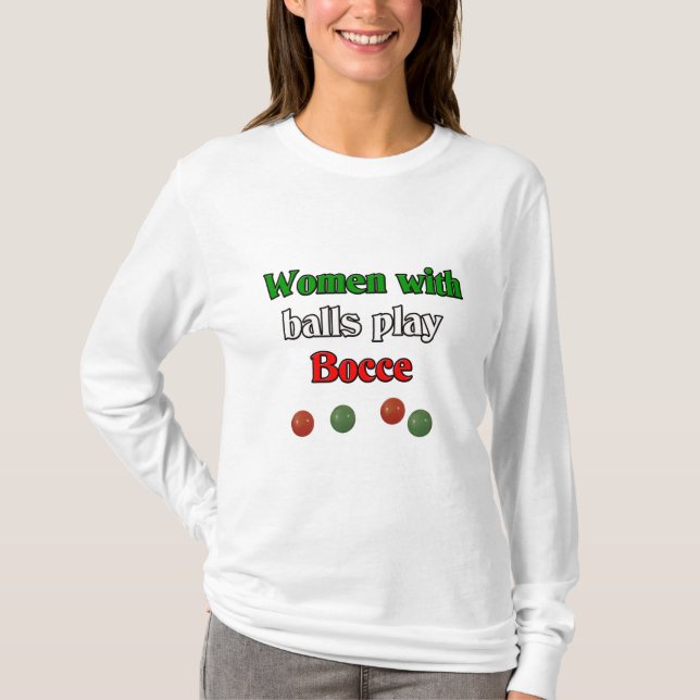 Kvinnor med bolllek Bocce Tee Shirt (Framsida)