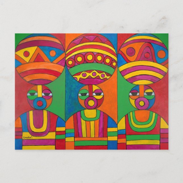 Kvinnor med Calabash II Vykort (Framsida)