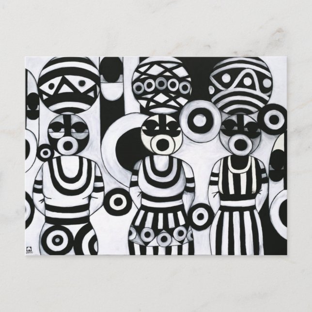 Kvinnor med Calabashes vid Emeka! Vykort (Framsida)