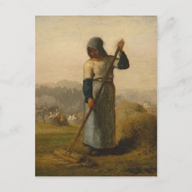 Kvinnor med en kummel - Jean-François Millet Vykort (Framsida)