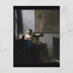 Kvinnor med en lute av Johannes Vermeer Vykort