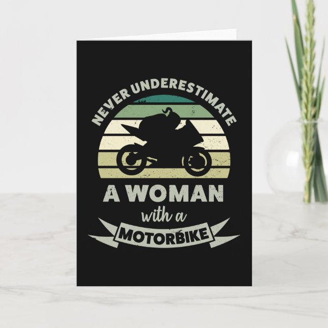 Kvinnor med en motorcykelfunny Gifts frun Kort (Framsida)