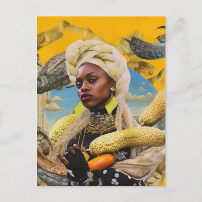 Kvinnor med exotisk frukt vykort (Framsida)