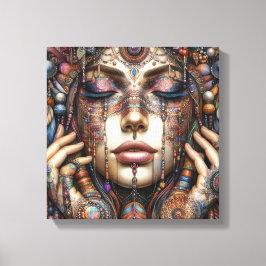 Kvinnor med experimentell staminspirerad Ornamenta Canvastryck