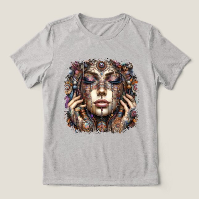 Kvinnor med experimentell staminspirerad Ornamenta T Shirt (Design Framsida)