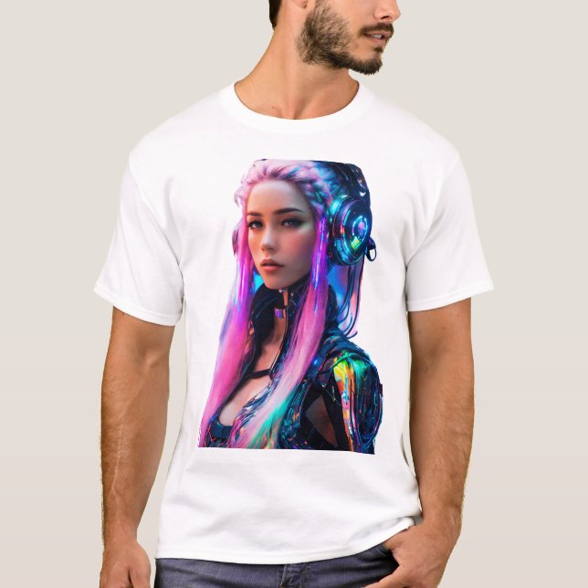 Kvinnor med Futuristiska Beauty T Shirt (Framsida)