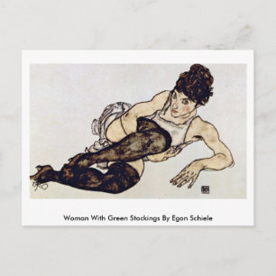Kvinnor med Grönt efter Egon Schiele Vykort